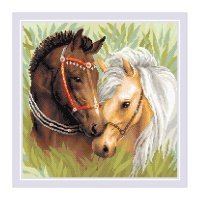 AM0039 Набор алмазной мозаики Риолис «Пара лошадей»