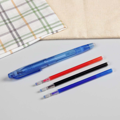 4461203 Ручка для ткани термоисчезающая, цвет белый/розовый/чёрный/синий